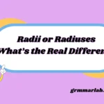 Radii or Radiuses